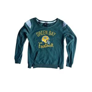 NFL Juniors Collection Green Bay Packers LARGE Long Sleeve Pullover Top Pocket